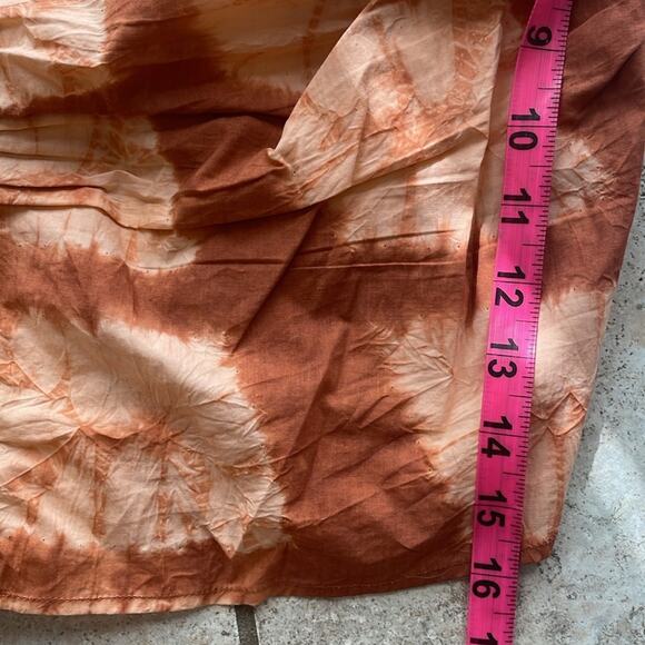 ULLA JOHNSON Senta One-Shoulder Tie Dye Stripe Cotton Top Sequoia - Picture 14 of 16